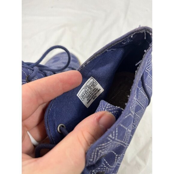 Toms Shashiko TOMS Blue Canvas Desert Wedge Bootie Espadrille 8.5 - Picture 3 of 14